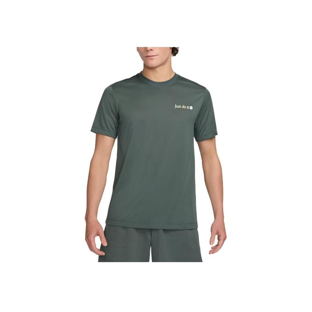 Nike Letter Print Crew Neck Straight Cut Short Sleeve T-Shirt Men Tops Green FZ8045338