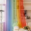 Single Panel Gradient Color Curtain Pocket Rod Easy Install Stylish Home Decor Bedroom Living Room Office With Light Filtering Polyester Perfect For