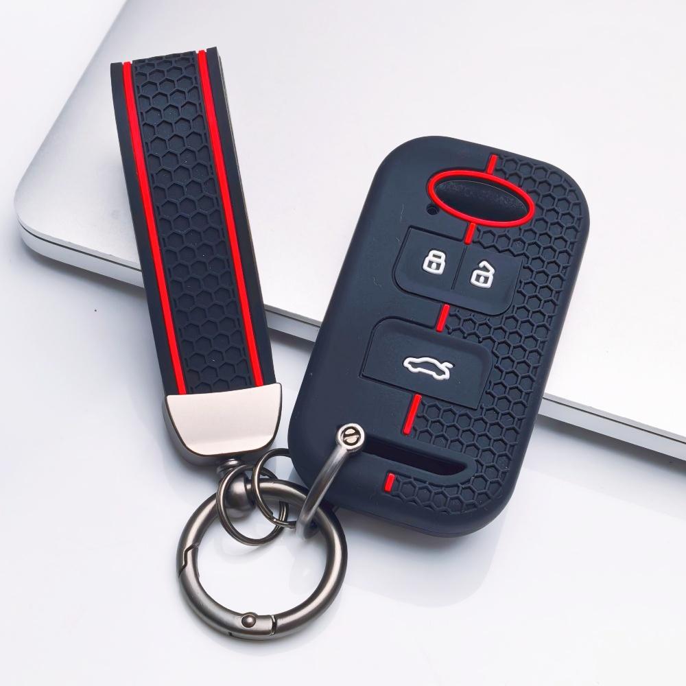 Silicone Key Cover with keychain for CHERY Tiggo 7 8 5X Arrizo 5 7 & Exeed TX, Fits CHERY Tiggo Arrizo Exeed TX, Protective Accessory чёрный