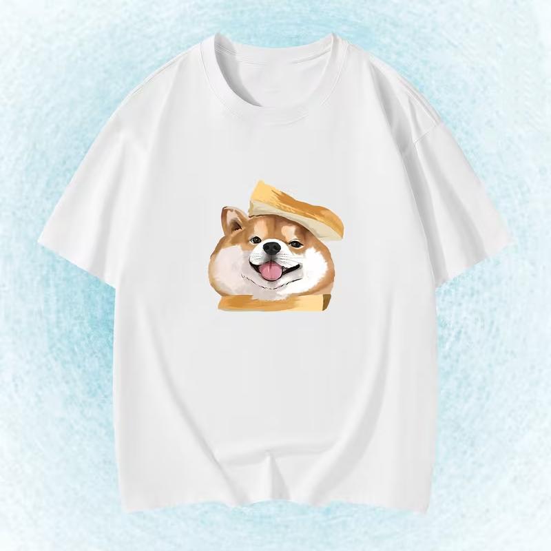 Funny Shiba Inu In Bread Sandwich Graphic Tshirt Cute Dog Loaf Head Humor Tee Casual Loose Fit Short Sleeve Tops For Unisex Unisex