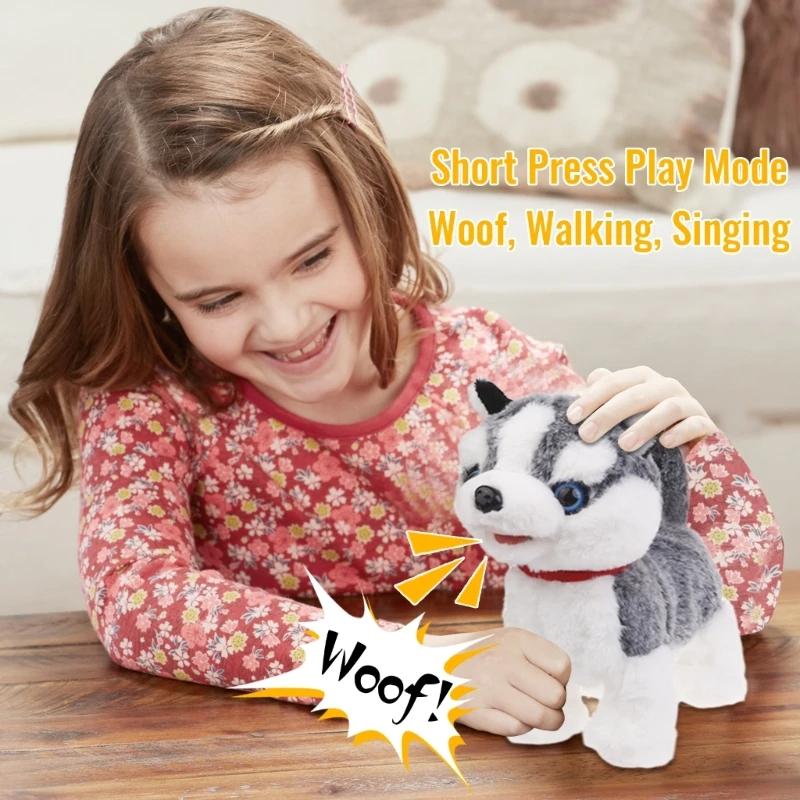 Leash Electric Walking Dog Toy Simulation Singing Puppy Toy Barking Plush Dog Toy Baby Craw Learning Toy Toddler Gift
