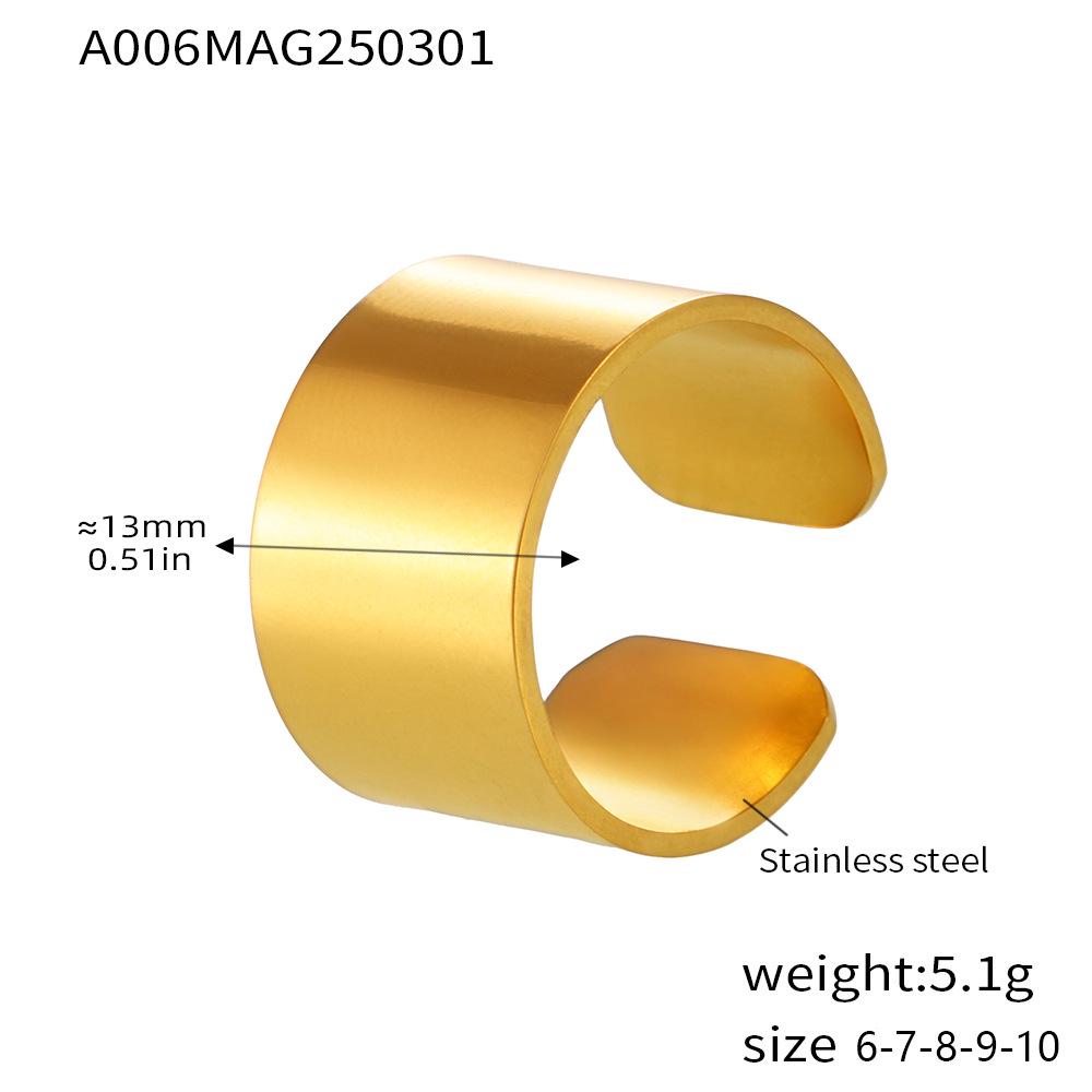 

Позолоченное светочувствительное кольцо из нержавеющей стали для женщин - преувеличенный дизайн, можно носить на указательном или среднем пальце Size 9