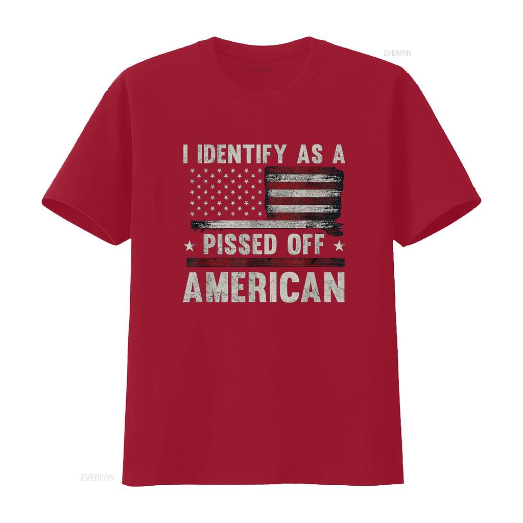 I Identify As Pissed Off American Vintage Flag T Shirt vintage Washed Unisex Top For Everyday Wear Stylish designer clothes