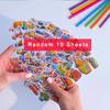 10 Sheets 3D Puffy Stickers for Kids Cute Cartoon Vehicle Stickers Scrapbook Stickers for Children Gift for Boys and Girls