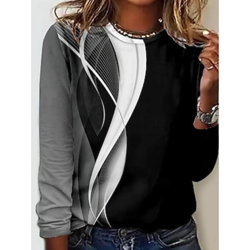 

Женская туника повседневная мода повседневная с длинным рукавом черная весна осень S