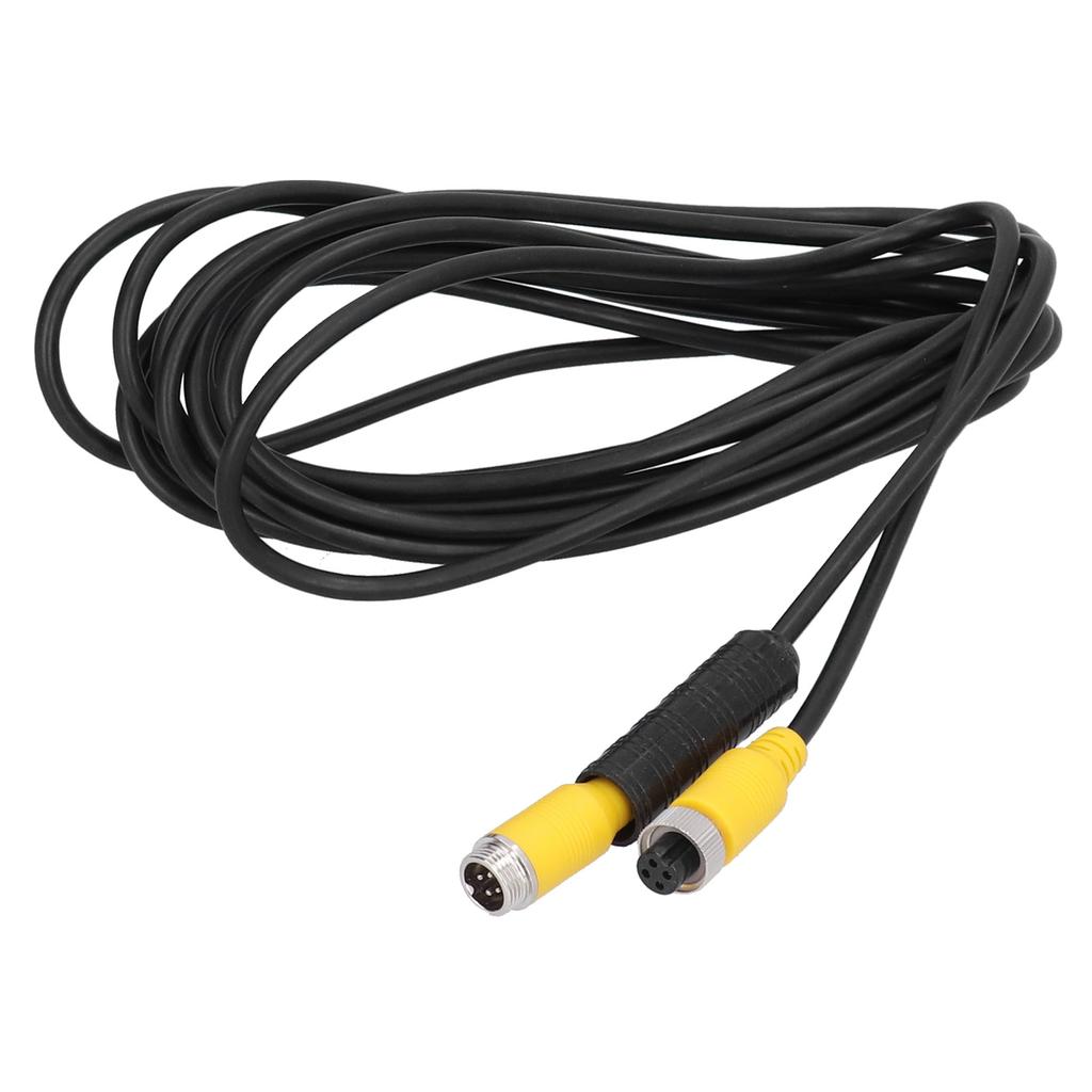 Car Video Extension Cable 4‑Pin 5m/16.4ft Male to Female Waterproof for Truck Trailer Bus Motorhome