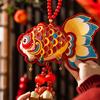 Pack of 2 Easy to Install Festival Decorations for Chinese New Year Velvety Cotton Materials Multiple Scene Hanging Ornament