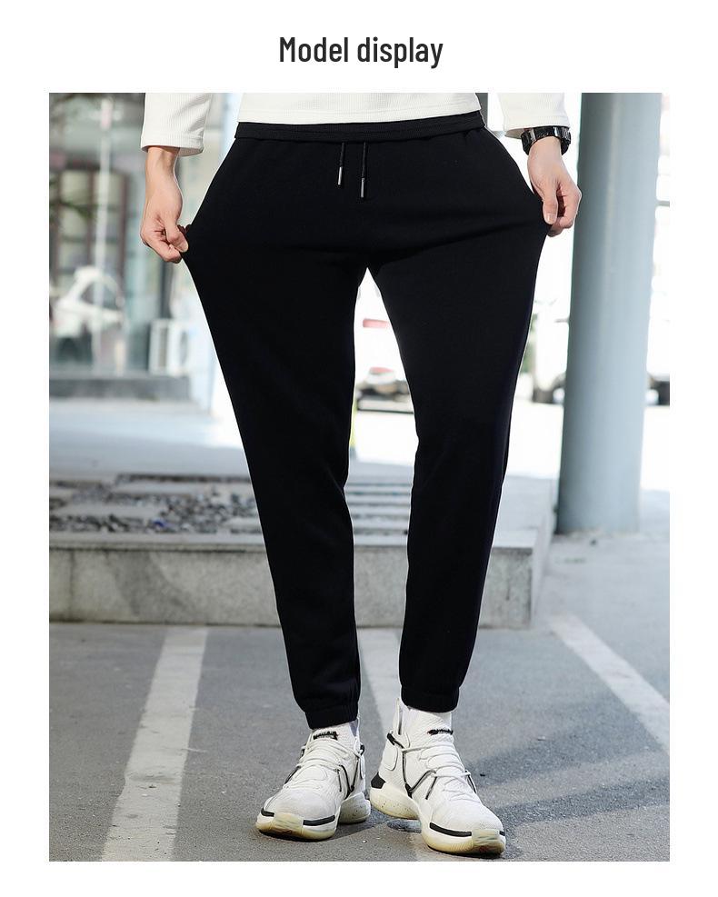 Men's Elastic Waist Sportswear Cuffed Sweatpants - Casual Spring/Autumn Long Pants