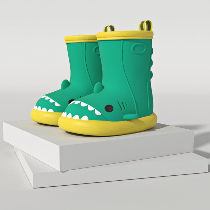 Damen Hai Regenstiefel - Niedlich, Rutschfest, Wasserdichte Gummischuhe für Drinnen/Draußen, Partnerlook, Trendiger Sommerstil