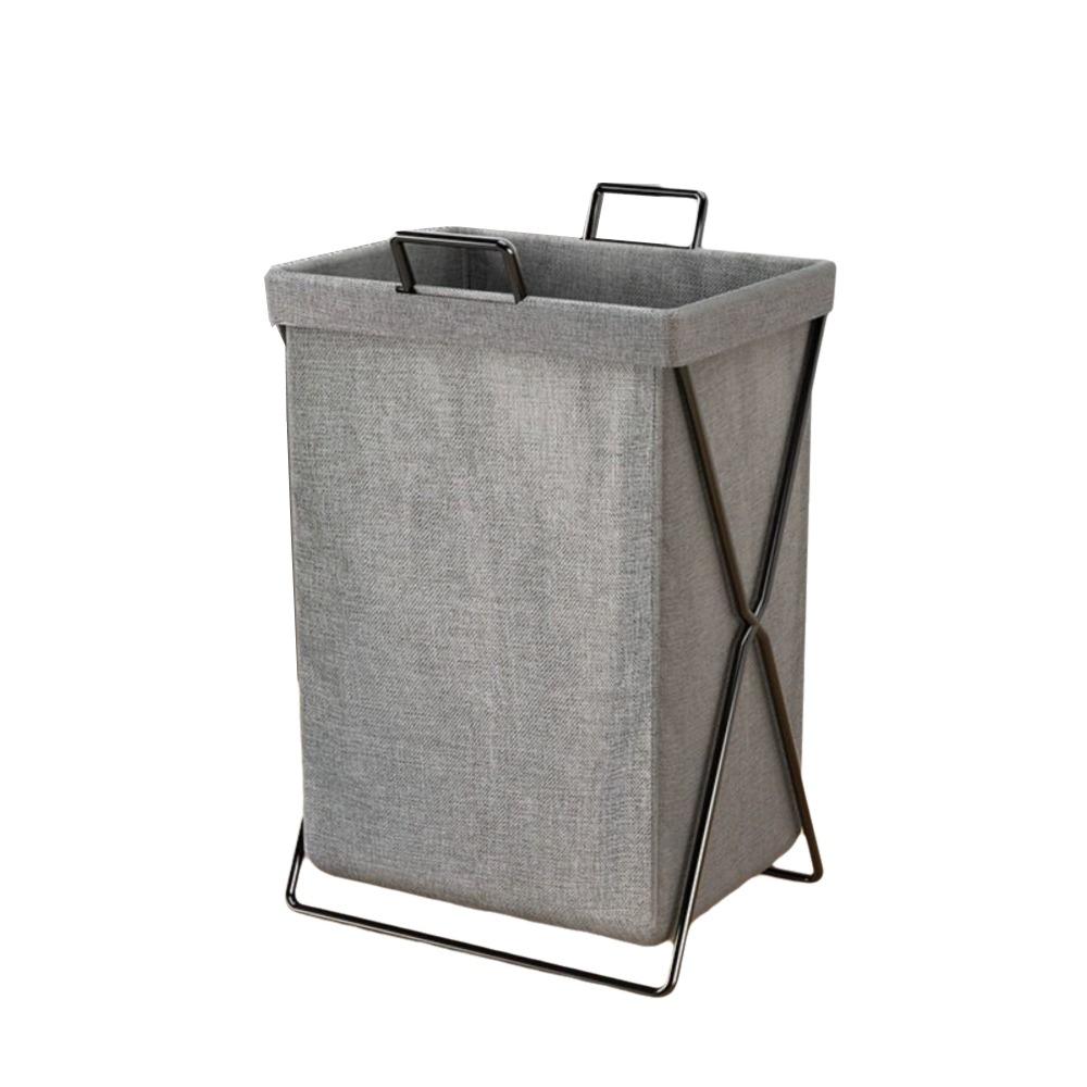 Large Capacity Dirty Clothes Basket Metal Frame Waterproof Folding Laundry Hamper Space Saving Heighten Bottom Closet Organizer
