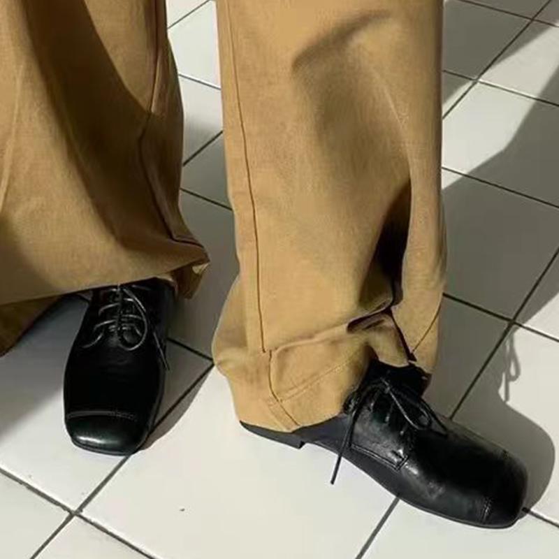 Square Toe Women's Sport Shoes Flats Casual Woman Sneakers Autumn Fashion Lace Up Brand Shoes New Comfort Soft Ladies Shoes