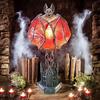 Flaggermusvinger Lampe Gotiske Nattens Vinger Halloween Lampe Vintage Flaggermus Bordlampe med Rød Glød Katedralbase Nattlys for Skummel Skrekkrom Heksete
