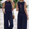 Vest Casual Pants Set2025 Summer European and American Women Fashion Sleeveless Vest Casual Trousers Set