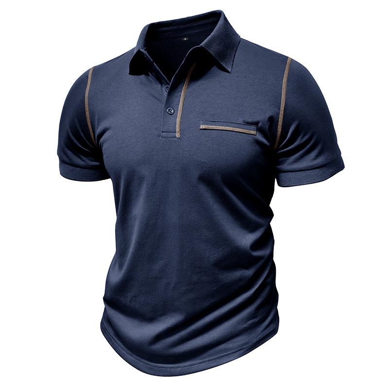 Fashion Men s Short-sleeved Polo Shirt Men s Polo Shirt New Tops Male S королевский синий