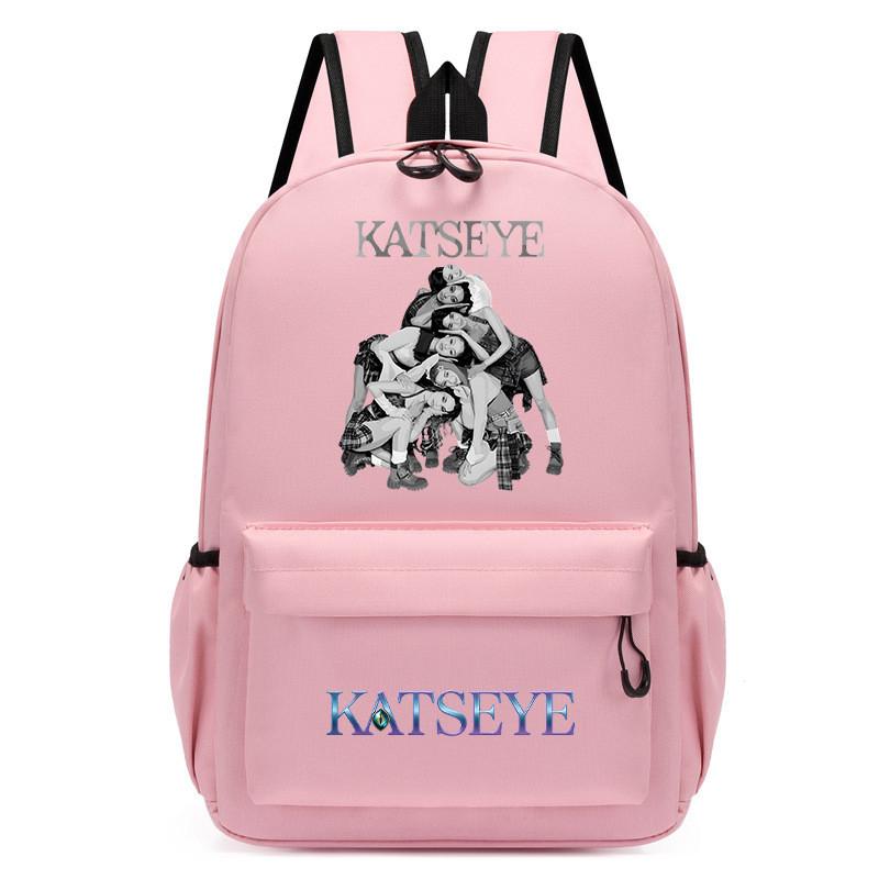 60123-5 Zaino Stampato KATSEYE Unisex per Bambini Zaino Studente Scuola Impermeabile Borsa da Viaggio