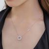 Essence Silver (W) Moissanite Floral Necklace M HL4N5A445W9500