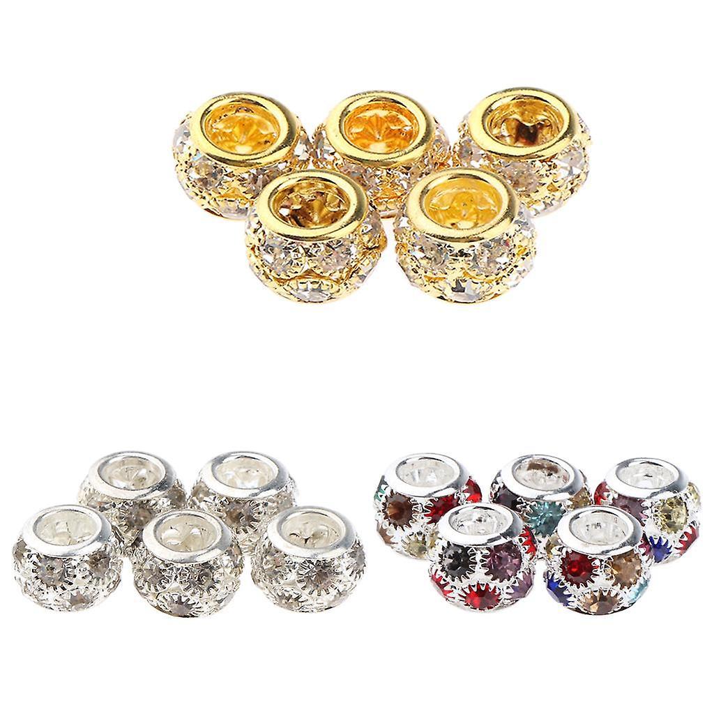 3x5pcs Dreadlock Hair Beads Hair Braid Pins Rings Cuff Clips Fashion Jewelry Colorful