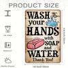 Retro Wash Hands Metal Sign Vintage Bathroom Kitchen Wall Decor Rustic Farmhouse Tin Plaque