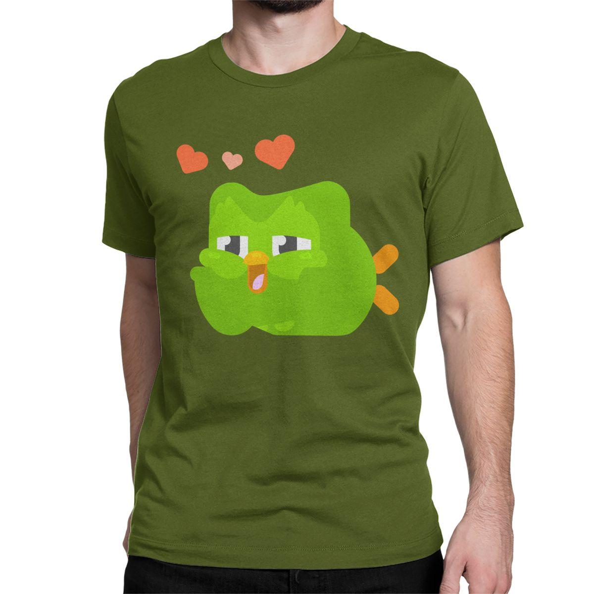 

Men Women s Cute Duolingo T Shirts Cartoon Owl Cotton Tops Fashion Short Sleeve Round Neck Tee Shirt Party T-Shirt 4XL