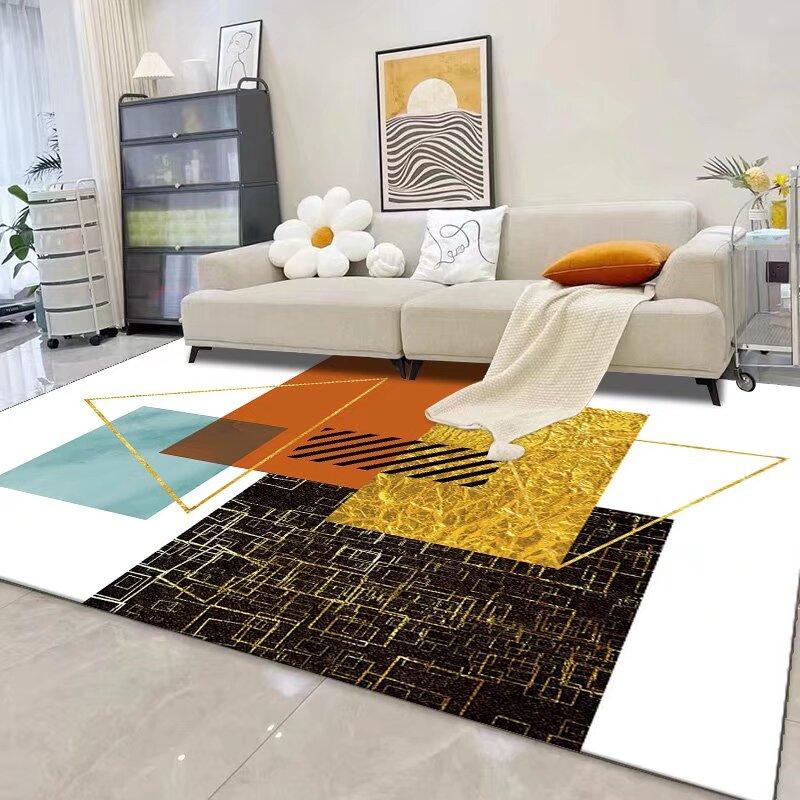 Yellow Orange Luxury Household Carpets for Living Room 140x200 Modern Home Deocr Soft Fluffy Lounge Rug Bedside Bedroom Balcony