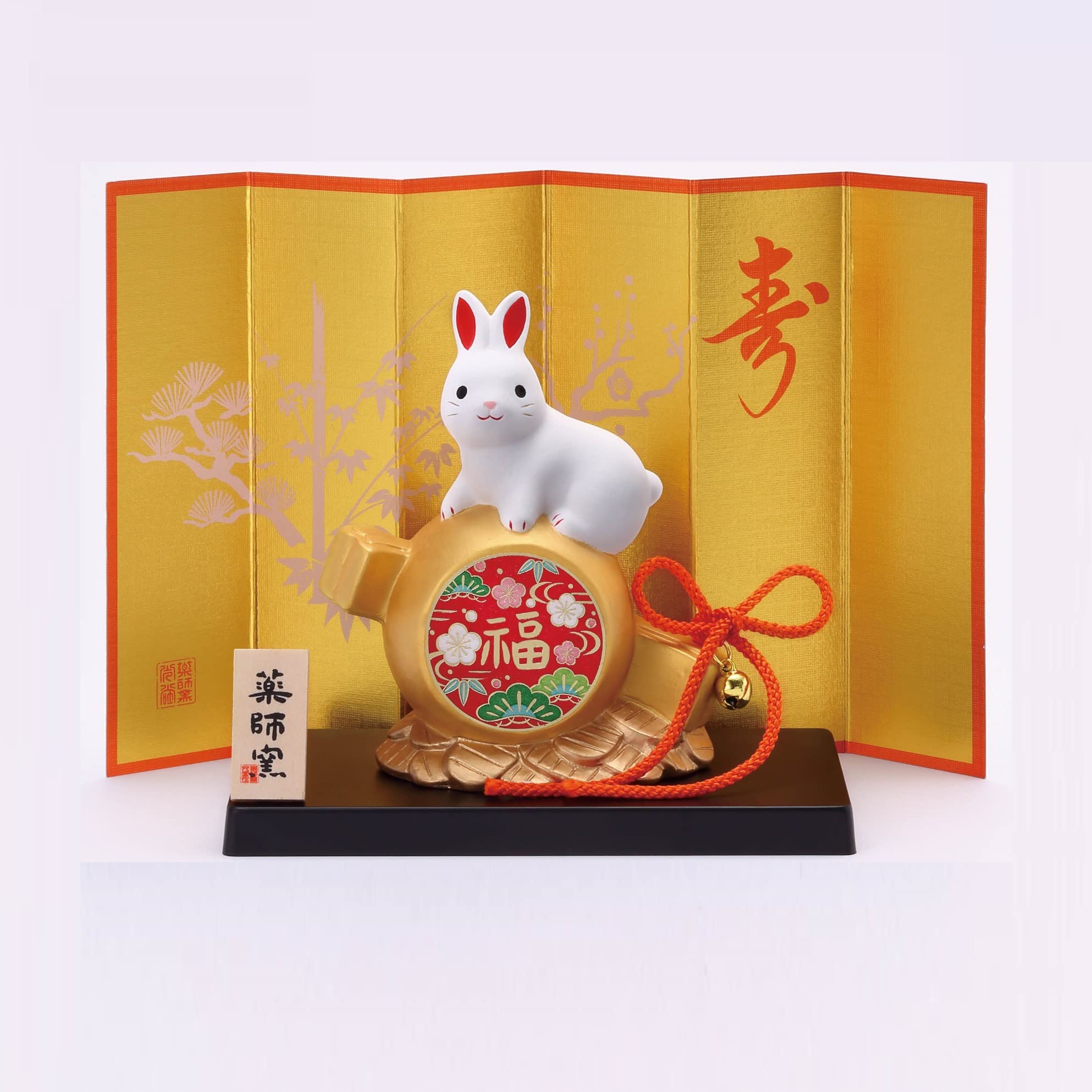 

Yakushi Kiln 2023 Zodiac Rabbit Nishikisai Good Luck Rabbit (Fukutsuchi) белый