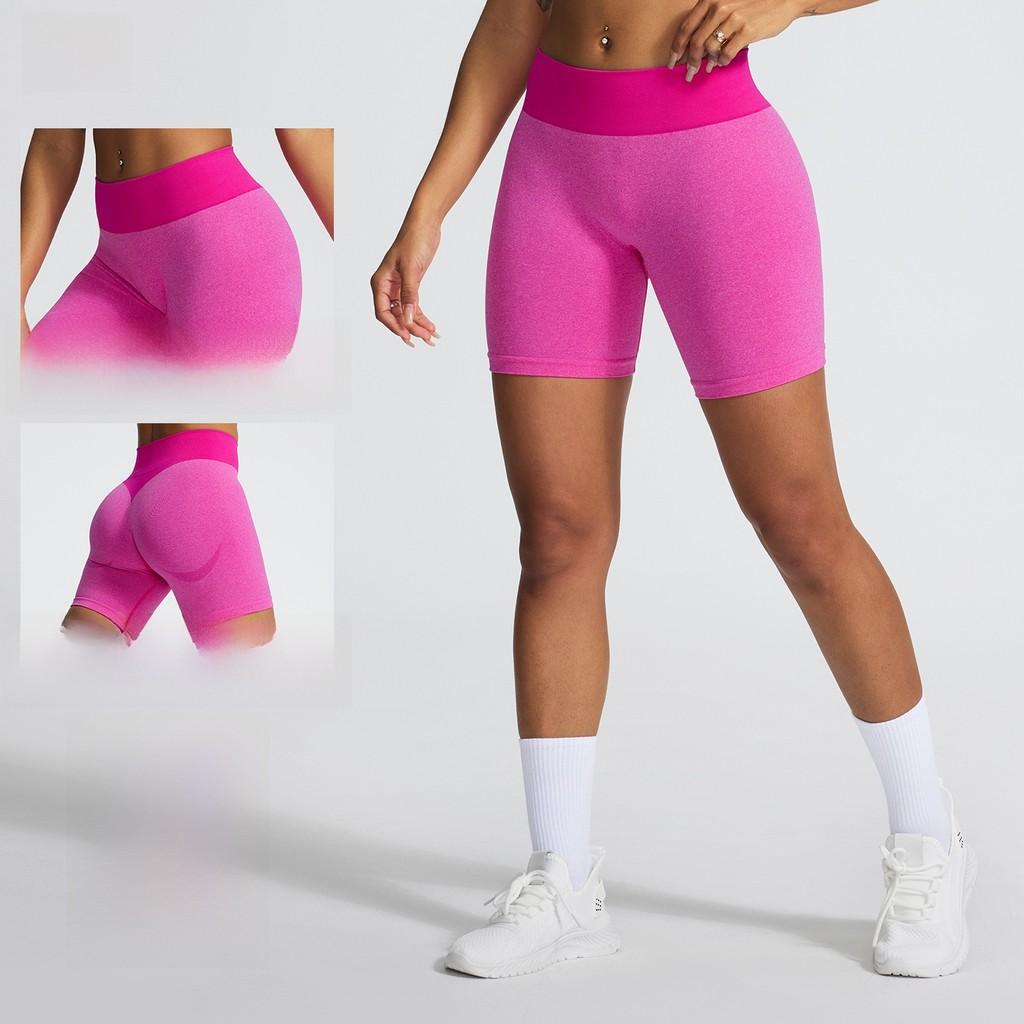 Seamless Peach Hip Yoga Shorts For Women With Breathable Fabric For Gym And Running Exercises