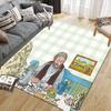Pettson and Findus Flannel Pattern Square Carpet,Area Rug,Carpet Rug for Living Room Bedroom Sofa Playroom Decor,Non-slip Floor Mat