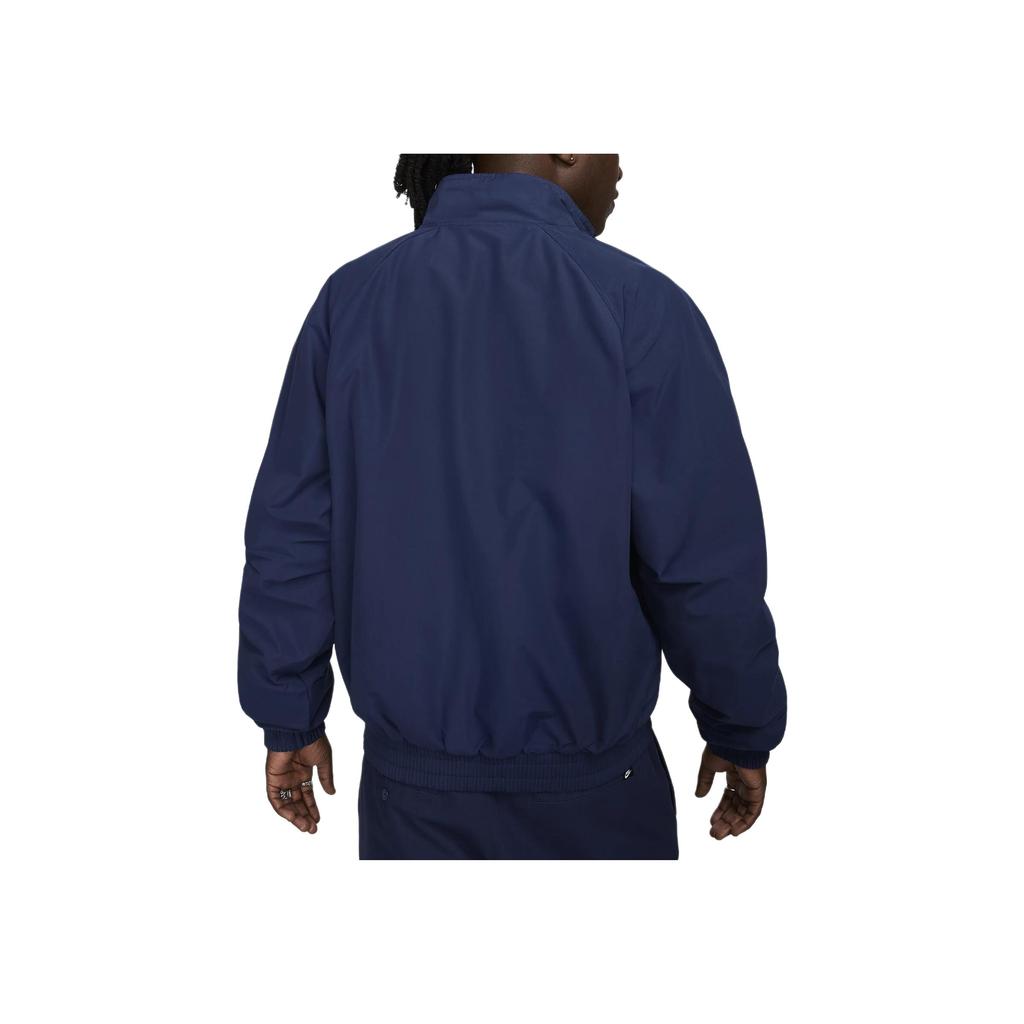 Nike Club Fleece Futura Woven Stand Collar Zip Casual Jacket Men Jackets Midnight-Navy White FZ0656-410