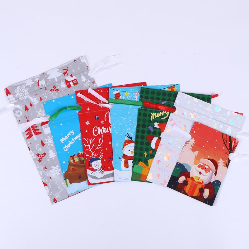 58x43cm / 49x69cm Large Capacity Christmas Gift Bag Sacks Cookies Storage Christmas Drawstring Bags Packaging Xmas Supplies 1PCS