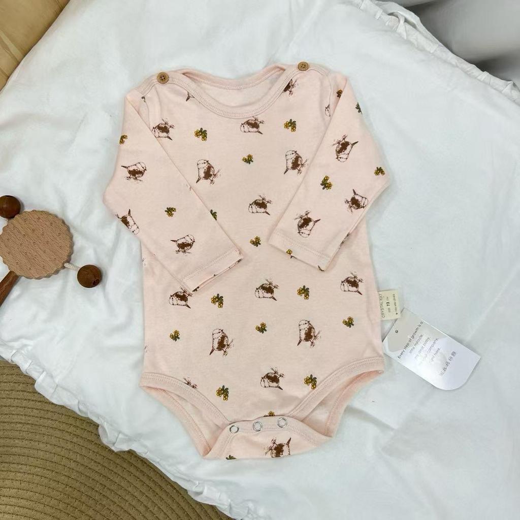 BabyClothes Unisex A-Category Cotton Infant Bodysuit Set – 3-Piece Seasonable, Cute Cartoon Pattern Diaper Cover