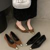 British style versatile light mouth single shoes spring and autumn color matching pointed head thin heel temperament celebrity with skirt ladyshoes
