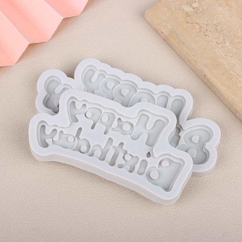 1Pc Silicone 3D Happy Birthday Mold DIY Ice Jelly Chocolate Mould English Letter Mold Bake Birthday Cake Decor Tool Mould