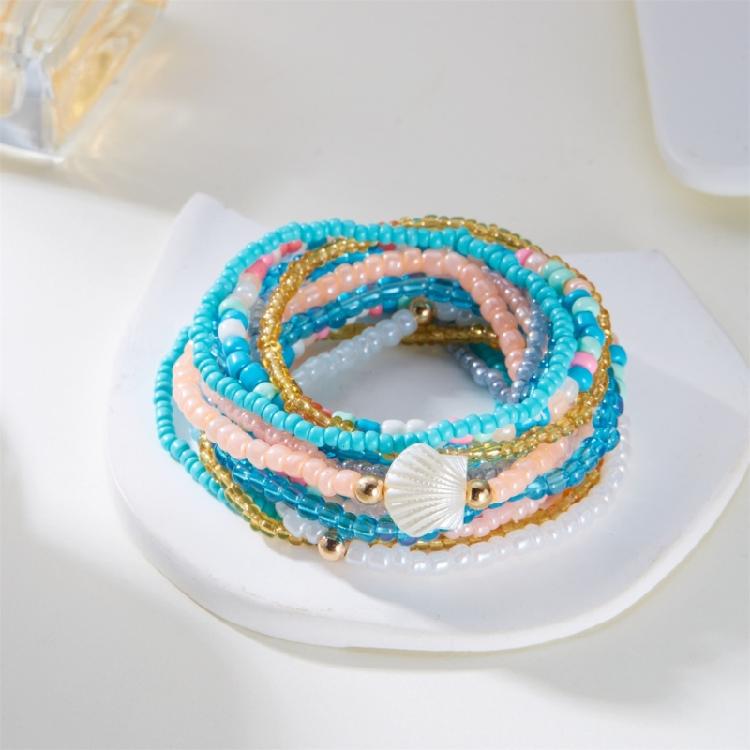 Multilayer Bead Bracelet for Women Adjustable Bohemian Styles Jewelry Portable for Casual or Dresses Occasions