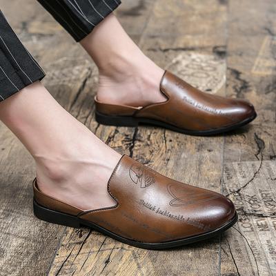 Neue bequeme Halbschuhe für Männer, modische Lederschuhe für Männer, neue Mode, faule Bootsschuhe, atmungsaktive Slipper, Muller-Schuhe, Freizeitschuhe