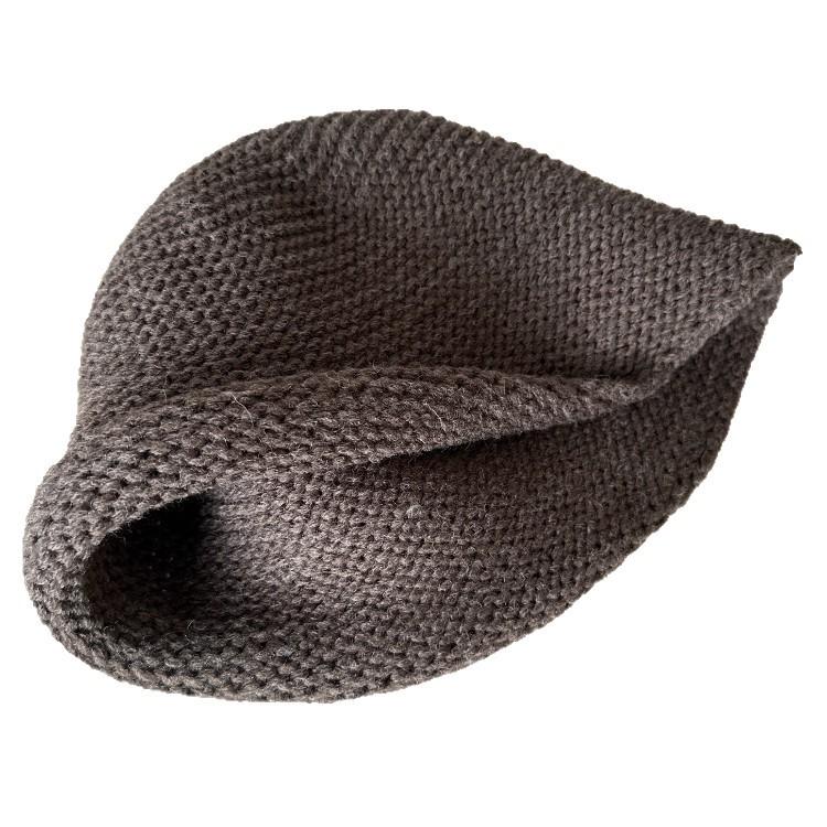 Japanese and Korean Autumn Wool Knitted Bucket Hat Women's Retro Curled Pullover Hat Warm Large Head Fisherman Hat