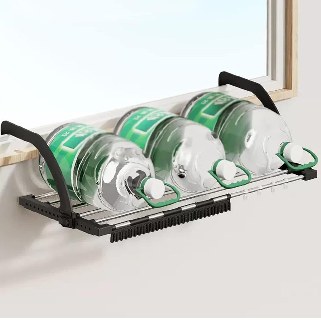 Foldable Clothes Airer Clothes Reusable Household Hanging Rack with Sock Clip Laundry Drying Rack for Bathroom Balcony Railings