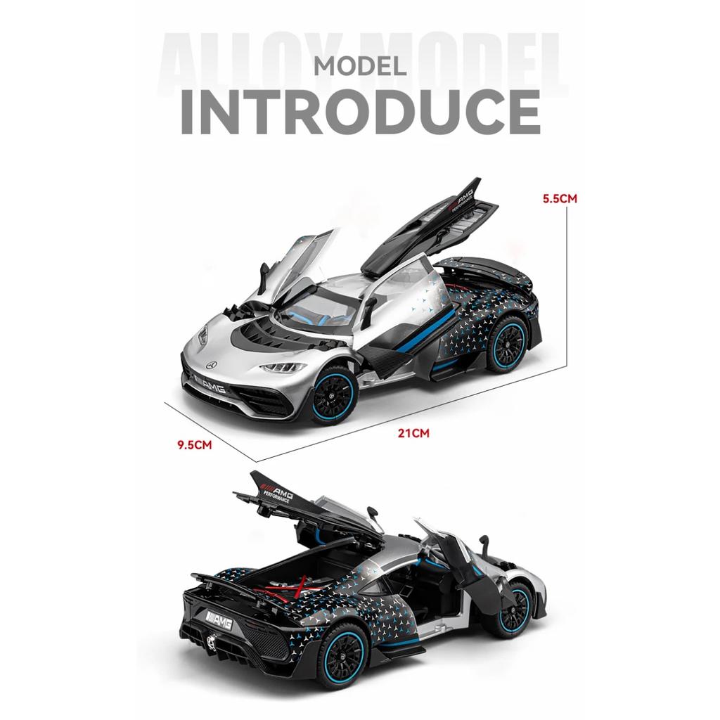 1/24 Benzs-One Alloy Sports Car Model Diecasts Metal Racing Car Vehicles Model Simulation Sound Light Collection Childrens Gifts