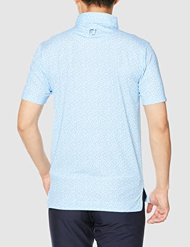 FootJoy Modern Classic Small Flower Print Short Sleeve Button-Down Shirt, True Blue, Men's Medium, 80428-M