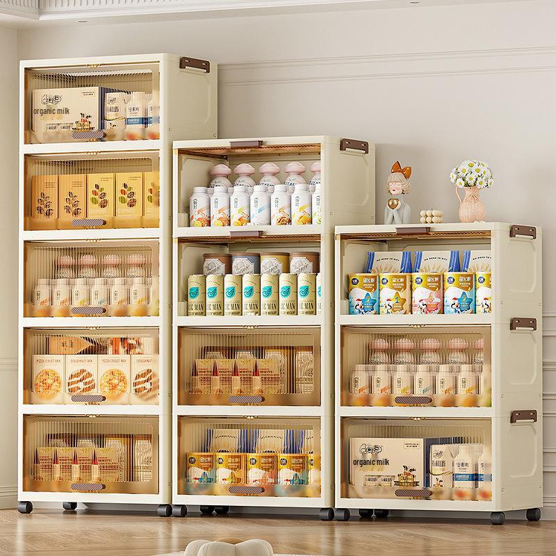 Stackable Flip-Top Clothes Cabinet with Wheels - Large Folding Storage Box with No Assembly Required