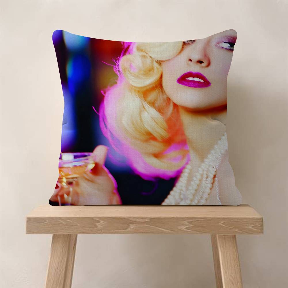 

Christina Aguilera Singer Cushion Cover Inches Farmhouse Decor Home Throw Pillow Covers For Couch Decorations 30x30 cm