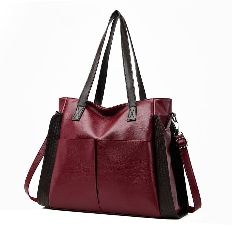 Large capacity soft leather large bag women s new trendy handbag single shoulder women s bag messenger bag fashion