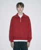 ZENSAI Oversized Half-Zip Sweatshirt Red