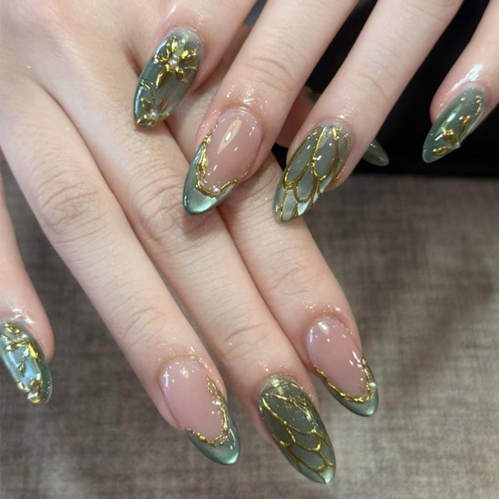 24 Stuks Mini Bloemen Press-on Nagels Roze Nepnagel Tips Nieuwe Kunstnagels Vrouwen