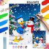 Digital Oil Painting Art Kit Donald Duck Snowman Christmas Winter Handmade Coloring Painting Home Decor