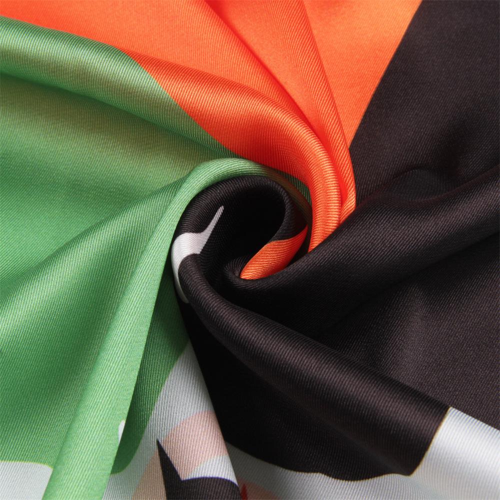 Silk Scarf Women Lover Horse Print Square Scarves Head Echarpes Silk Foulards Femme Wraps Beach Shawls Bandana Lady Hijabs 90CM