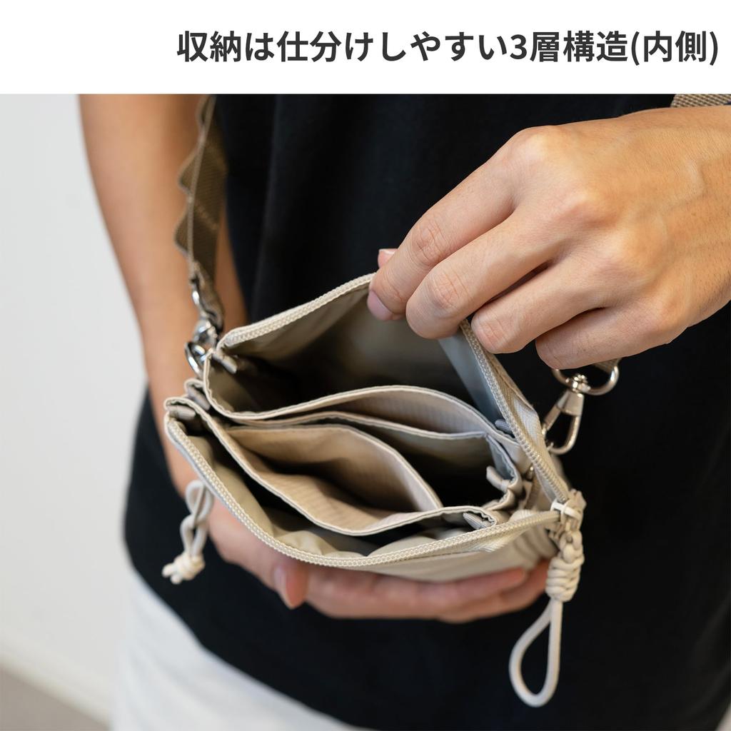 DOD Choisako Sacoche Shoulder Smartphone Shoulder Bag for Crossbody Vertical Travel Bag, Water-Repellent, Women, Bag, Style, Lightweight, Wallet, Bag,