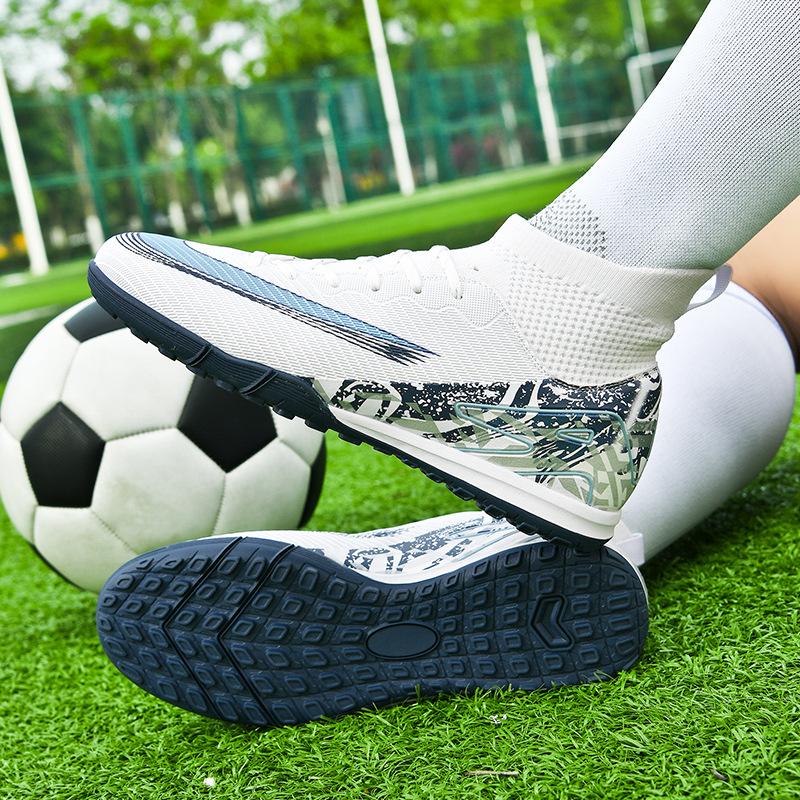 New High-Top Ag Long Nails Tf Broken Nails Football Shoes Outdoor Grass Non-Slip And Wear-Resistant Competition Training Shoes Men
