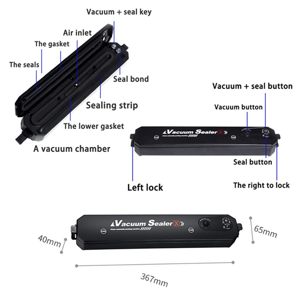 Food Vacuum Sealer 220V/110V Commercial Household Food Vacuum Sealer Packing Machine Food Saver Vacuum Sealer