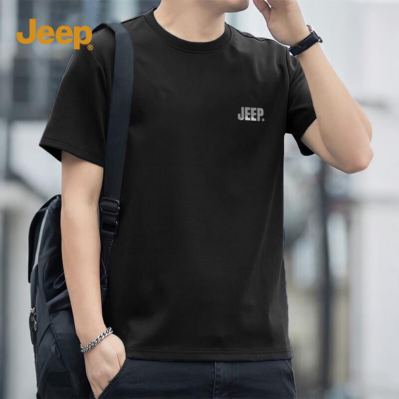 JEEP Men s Heavyweight Pure Cotton Loose Fit T-Shirt L