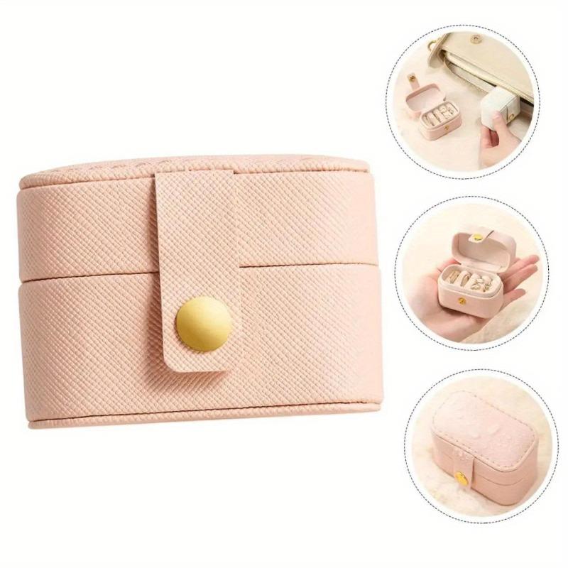 1PC Mini Portable Jewelry Box – PU Leather Ring & Earring Storage! Compact Ornament Case for On-the-Go